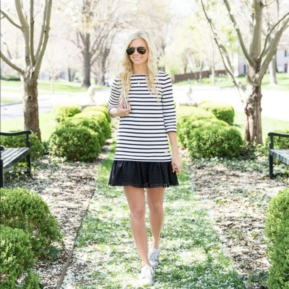 kate spade Black and White Striped Mini Dress